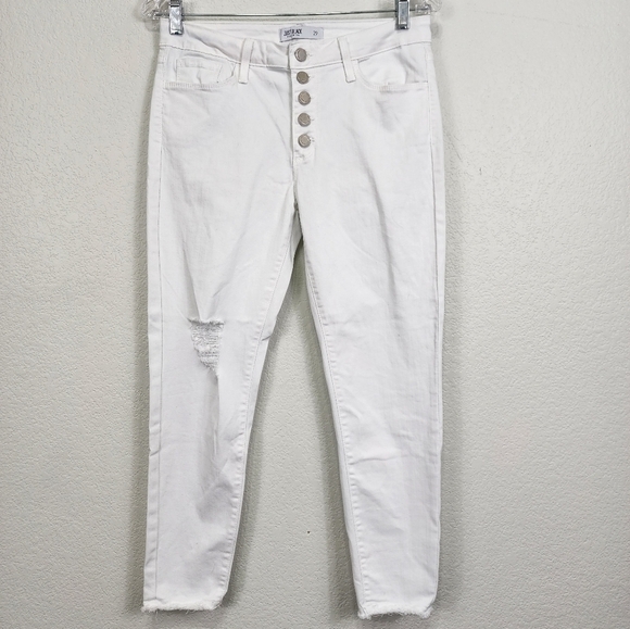 Just Black Skinny White High Waist Jeans Size 29 - Picture 2 of 13